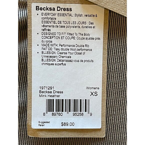 Prana Tan Mink Heather Crew Neck Sleeveless Becksa Dress Size XS - Picture 9 of 10